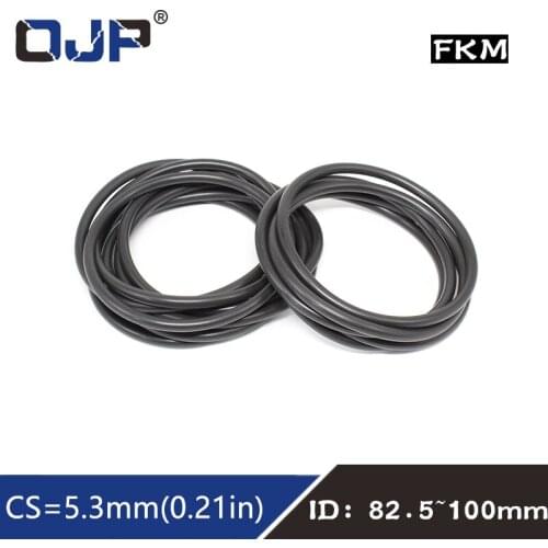 1PCS/lot Rubber Ring Black FKM O ring Seals 5.3mm Thickness ID82.5/85/87.5/90/92.5/95/97.5/100mm Rubber Seal Gasket Fuel Sealing