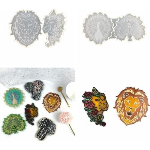 Silicone Jewelry Tray Epoxy Resin Casting Mold Teapot Mat Tray Mold Peacock Lion Jewelry Making Mold Home Decorations
