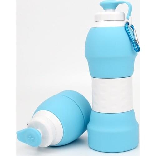 Collapsible Water Bottle Foldable Leakproof Silicone Sport Kettle Lightweight Eco-Friendly Drinking Bottles for Camping Hiking