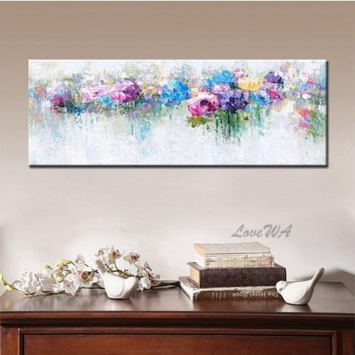 Modern Palette Knife Flower Oil Painting 100% Handmade Canvas Wall Paintings Art Home Decoration Pieces Artwork For Living Room