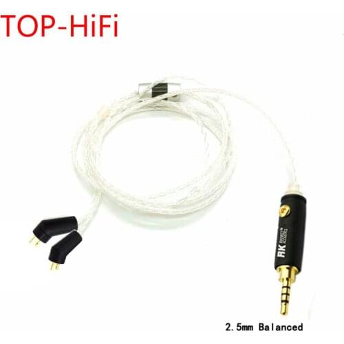 TOP-HiFi 8Cores 7N OCC Silver Plated Earphone Headphone Upgrade Cable For ER4P ER4B ER4S Headphones