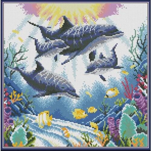 Everlasting Love Dolphin Chinese 5d Diamond Painting Full Square Christmas Decorations For Home Wedding Decoration Gift Navidad