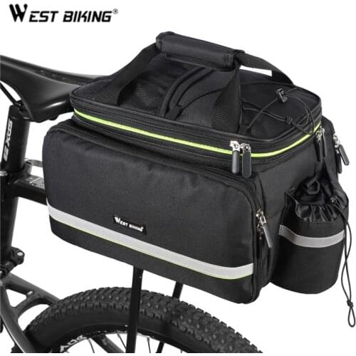 WEST BIKING Bicycle Rear Rack Bag Large Capacity Multifunctional Bike Seat Saddle Bag Outdoor Cycling Pannier Luggage Trunk Bags