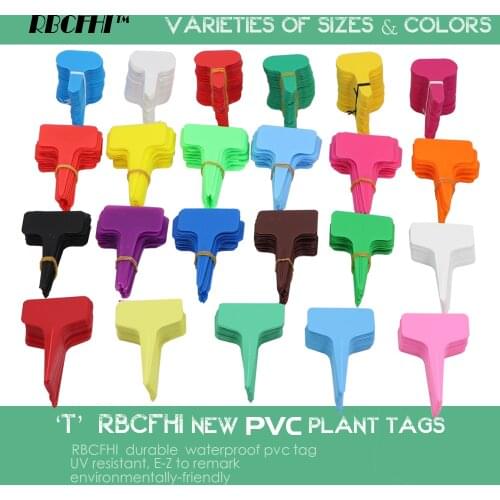 RBCFHI 5x7cm 6x10cm T-Type Garden Plant Tags Colorful Waterproof Label Gardening Flowers Succulent Markers Bonsai Nursery Stake