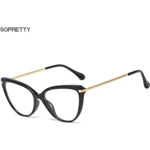 Retro Female Black TR90 Spring Hinge Cat Eyes Glasses Frame ,Women Mopia & Presbyopia Prescription Optical Glass Frames F0218