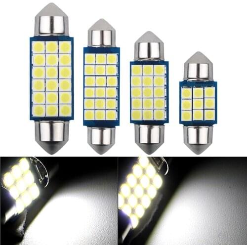 2PCS Car LED T10 W5W 31mm 36mm 39mm 41mm 3030 Chip 18SMD LED Dome Light Auto Interior Light Reading Lamp Festoon Bulb 12V Bright