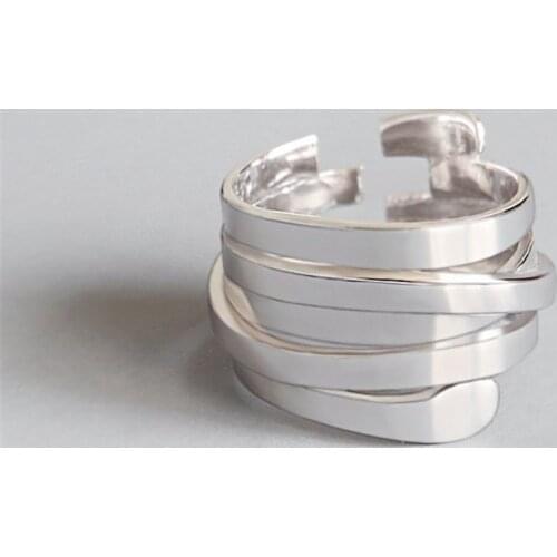 2021 Personality Exaggerated Silver Color Irregular Geometric Rings For Women Engagement Jewelry Girls Open Finger Rings