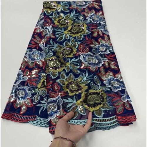 2021 Luxury Embroidery Lace High Quality Africa Net Material French Tulle Sequins Fabric Nigerian Cloth for Sewing Dress JN11