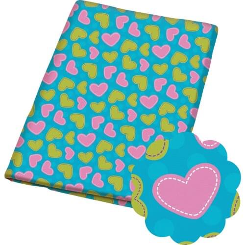 50*140CM Valentines Day Polyester cotton Fabric Patchwor Printed for Tissue Kids Home Textile for Sewing Doll Dress Curtain