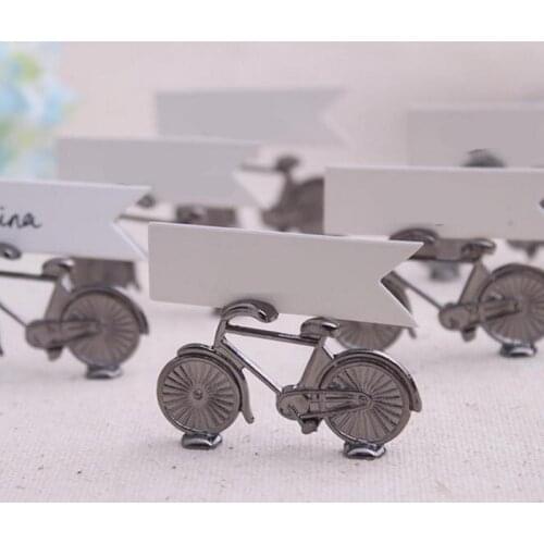50 pieces/lot) Bicycle Place Card/Photo Holder Party Decoration Favors Bike Seat Number Holders Wholesale Party Supply CH001