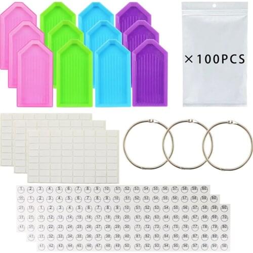 5D Diamond Painting Accessories Tool Storage Containers Self-Seal Bag With Binder Rings For Square/Round Rhinestone Storage Bag