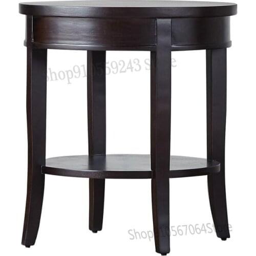 American Solid Wood Sofa Side A Few Corners Nordic Living Room Coffee Table Balcony Small Round Table Bedroom Bedside Table Q