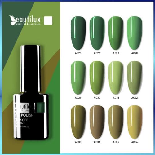 Beautilux Nail Gel Polish Jade Bamboo Leaf Green Gels Nail Lacquer Olive Grass Green Sami Permanent Nails Art Gel Varnish 10ml