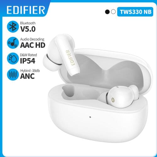 EDIFIER TWS330NB Wireless Bluetooth Earphones Hybrid ANC Bluetooth 5.0 AAC Quick Charge AI Phone Call Noise Cancellation