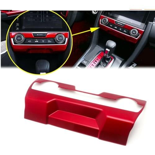 AC Decoration Center Covers For Honda Civic 10th Gen Civic 2016-2018 Red Trim Durable