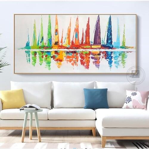 Decorative wall pictures abstract paintings heavy oil texture oil painting on canvas landscape for living room wall decoration