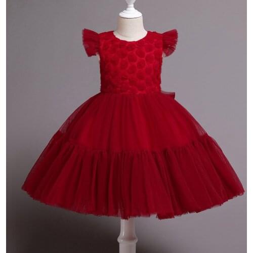 2-10 year old Kids Dress for Girls Wedding Rose flower Girl Dress Princess Party Pageant Formal Gown For Teen Children Dress