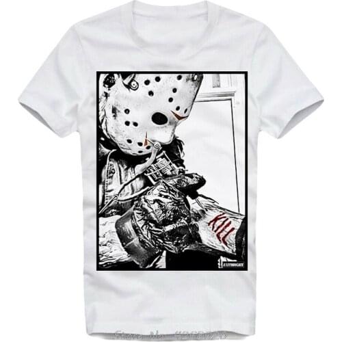 Men Cotton T Shirt Jason Voorhees Friday Horror T-shirt Summer Casual T Shirt Anime Tees Harajuku