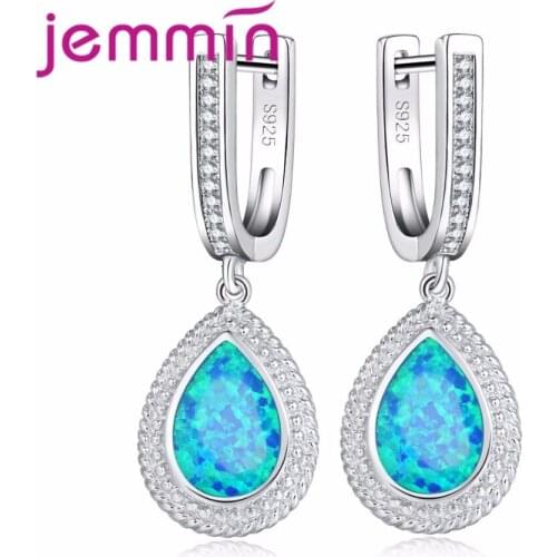 Fine 925 Sterling Silver Women Water Drop Earrings For Engagement Anniversary Jewelry Dangle Brincos Wedding Earring