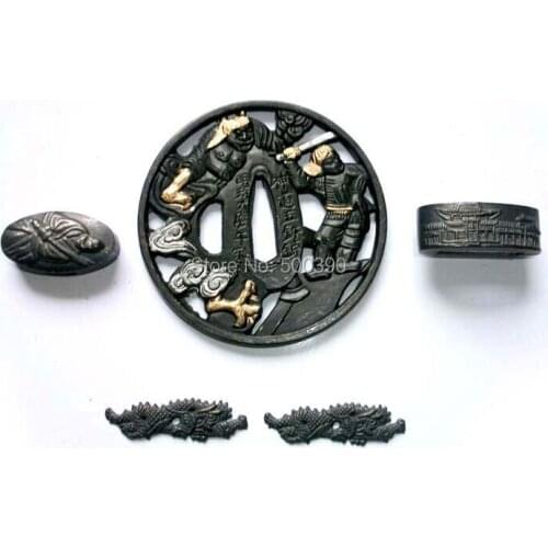 A Suit Of Alloy Samurai Tsuba Guard for Japanese Samurai Sword Katana