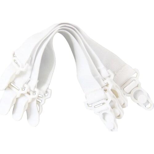 Hot kf-Set of 4 Elastic bedspread bed sheet bedspreads stretchers spanner straps strainer White