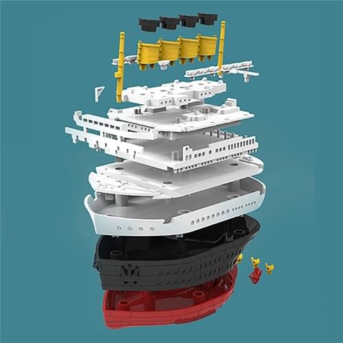 Ship Model Assembly Kit With Wooden Deck for MOE-001 Mini Titanic Royal Cruise Q Edition Mail Ship Model Kit Accessories