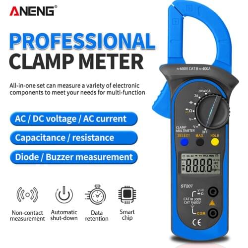 ANENG ST201 Digital Multimeter Clamp ammeter transistor tester capacitor tester Power test Automotive voltage tester