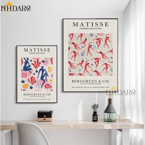 NHDARC Matisse Red Dancer Abstract Figure Fauvist Art Poster Canvas Print Painting Wall Picture Home Decor for Living Room