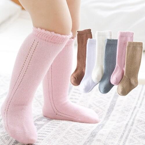 Baby Girls Socks Kids Long Sock Toddlers Knee High Mesh Thin Socks Hollow Out Soft Infant Socken For 0-7 Years