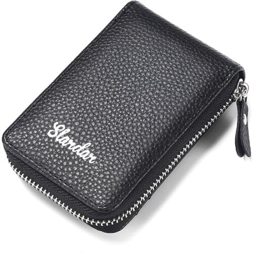 2021 new mens Wallet pu Leather Credit Card Holder RFID Blocking Zipper Pocket Men bag