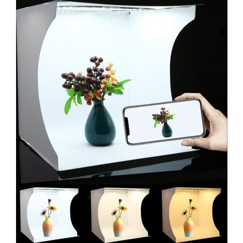 New Mini Tabletop Photo Studio Softbox with 30cm LED Ring Flash Lamp Lights for White Background Photos Photography