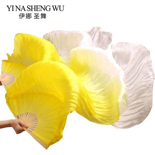 New Dance Props Handmade Women Dance Fans High Quality Silk Belly Dance Fans Natural Silk/Imitation Silk Fans 1 Pair