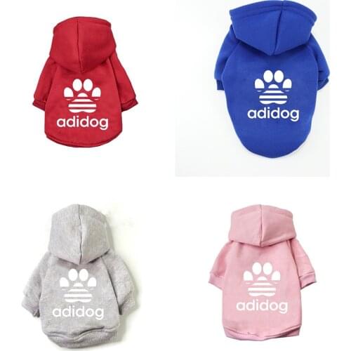 Adidog Dog Clothes Warm Fashion Letter Dog Hoodies Coat Sweater For Puppy French Bulldog Chihuahua Yorkshire Small Medium Dogs