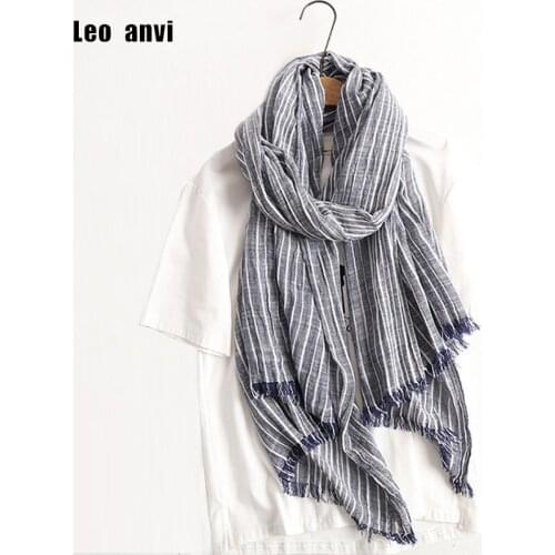 Autumn Winter Scarf Women and Men Striped Cotton Linen Scarfs Vintage Oversized Shawls and Scarves Wrap Bufandas Mujer