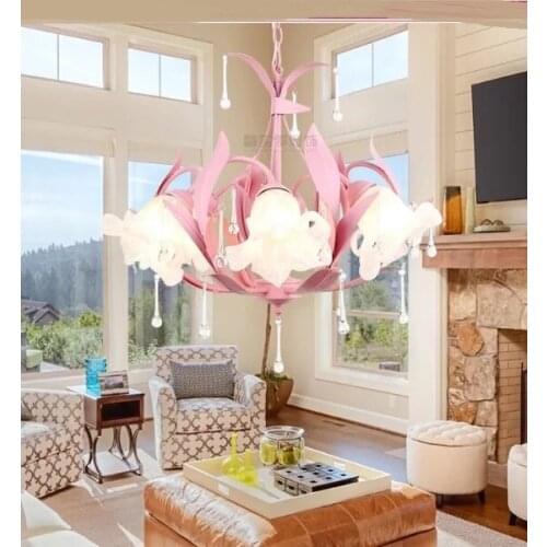 Pendant Lights European style living rooms Mediterranean romantic flowers girls princesses bedrooms restaurant Lamps