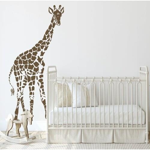 Safari Animals Giraffe Wall Sticker Vinyl Home Decor for Kids Room Bedroom Nursery Decals Self-adhesive Transfer Film Mural 4772