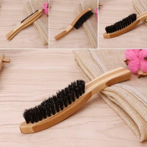 Beard Brush Boar Bristle for Mens Mustache Shaving Comb Face Massage Facial Hair Cleaning Brush Beech Long Handle