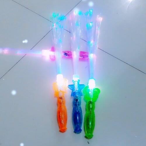 LED Flashing Light up Stick Multi Color Glow Stick Wand Party Concert Glow Blinking Party Favor White Optic Fiber