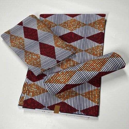 New Arrival High Quality Nigeria Ankara wax African Prints 100% Cotton Fabric Diy Dress Sewing Material 6yards N1128-1