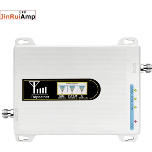Gain 70dB 2G 3G 4G Tri Band repeater Mobile Signal Booster for GSM 900MHz+DCS LTE 1800MHz+WCDMA UMTS 2100MHz amplifier with LCD