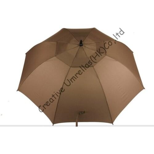 Windproof,anti-static straight golf umbrellas 14mm fiberglass shaft and 5.0mm fiberglass ribs,auto open,double layers