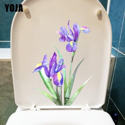 YOJA 15.3X21.4CM Purple Tulip Flower Home Living Room Wall Sticker Toilet Decal Fresh WC Decor T1-1767