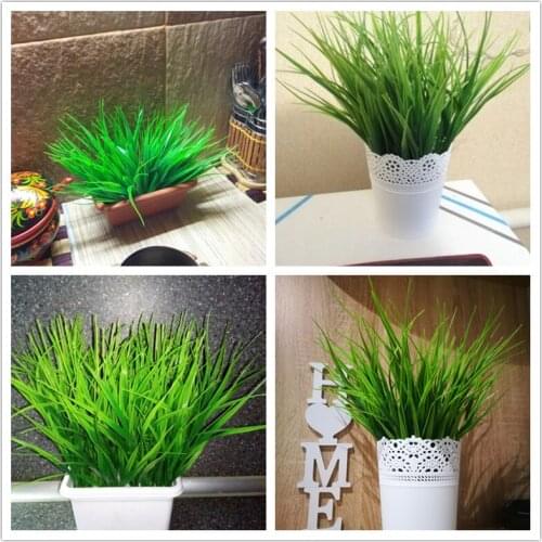 Green Artificial Grass Leaves Plant for Wedding Home Living Room Decoration Clover Imitation Plastic Plants Table Decors