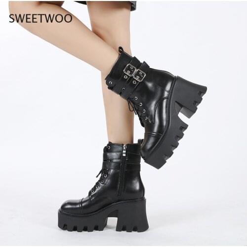 Womens shoes 2021 platform shoes Gothic womens boots high heels platform boots punk lolita shoes boots high-top womens boots