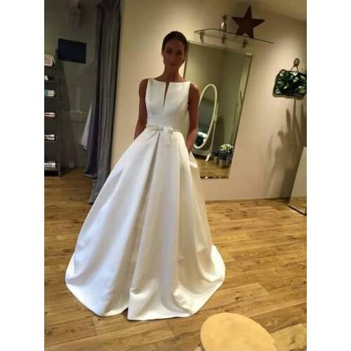 New stain A-line style wedding dress custom made formal robe mariage Vestidos de Novia bridal dress vestido de festa