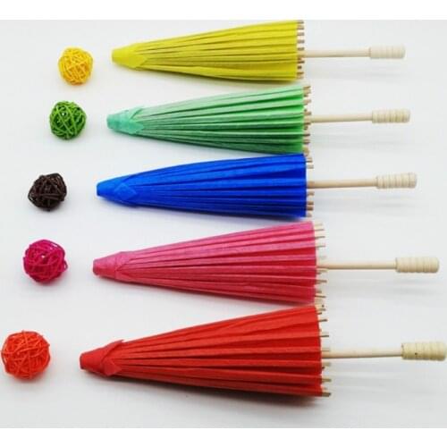New Fashion 3 pcs/lot Chinese colored paper umbrella China traditional dance color parasol Kids DIY painting paper umbrella
