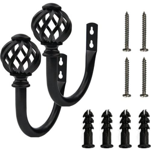 1 Pair U-Shaped Curtain Hook with Screws Wall Mounted Universal Retro Curtain Holdbacks Hotel Home Decoration Accessories