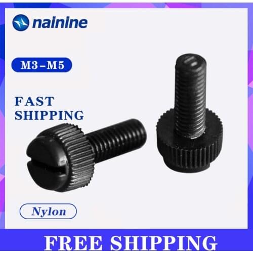 10/20Pcs M3 M4 M5 M6 Nylon PA66 Slotted Knurled Screw Plastic Hand Thumb Knurled Screw Bolt Precision NL30