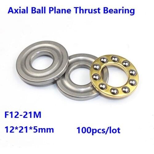 100pcs/lot Axial Ball Plane Thrust Bearing F12-21M 12×21×5mm Mini plane thrust ball bearing 12*21*5mm