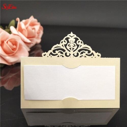 20PCS/lot Laser Cut Wedding Place Name Cards Number Name Place Paper Cards Seat Table Seat Decoration Guest Card 6Z-SH873
